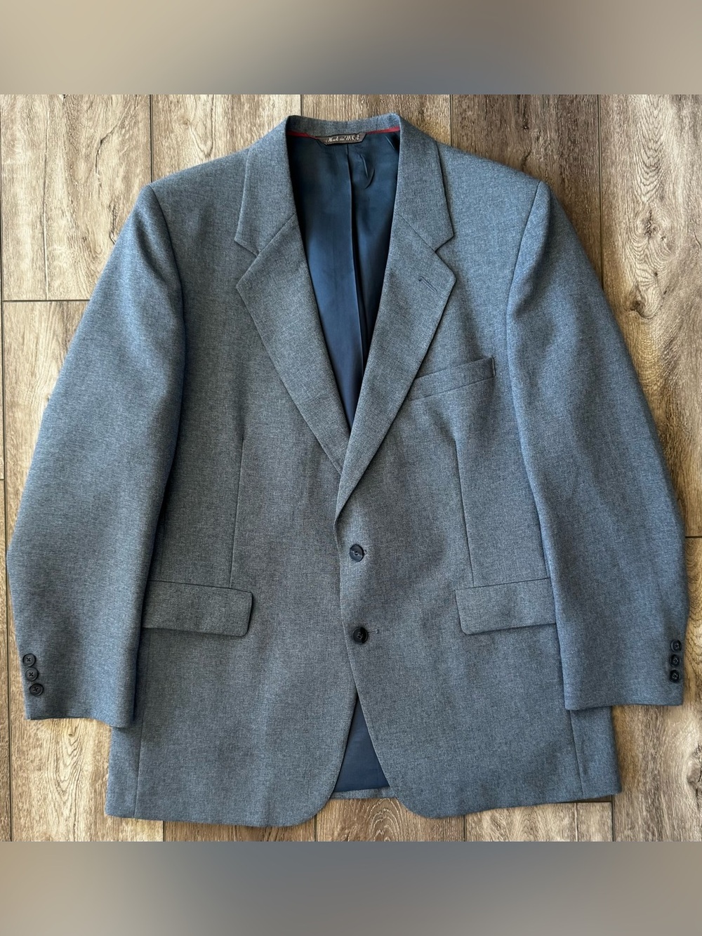 VTG 80s Levi Strauss Business Class Blazer Suit Jacket Sport Coat Blue 44R USA